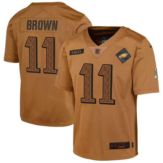 A.J. Brown Philadelphia Eagles Nike Youth 2023 Salute To Service Limited Jersey &#8211; Brown