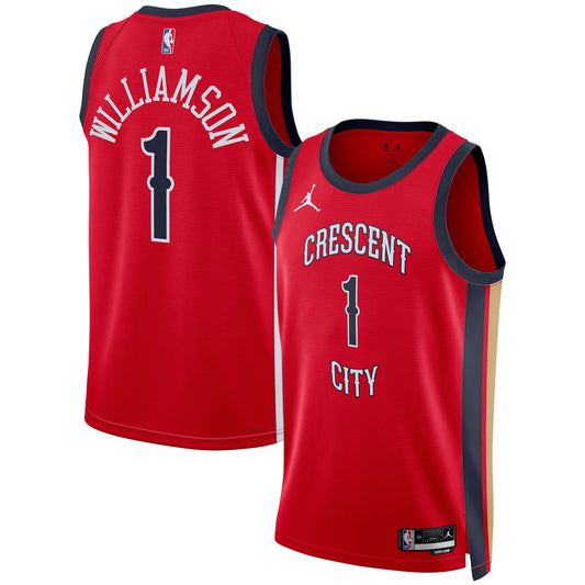 Zion Williamson New Orleans Pelicans Jordans Brand Unisex Swingman Jersey &#8211; Statement Edition &#8211; Red