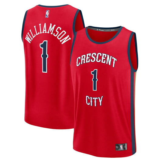 Zion Williamson New Orleans Pelicans Fanatics Branded Fast Break Replica Jersey &#8211; Statement Edition &#8211; Red
