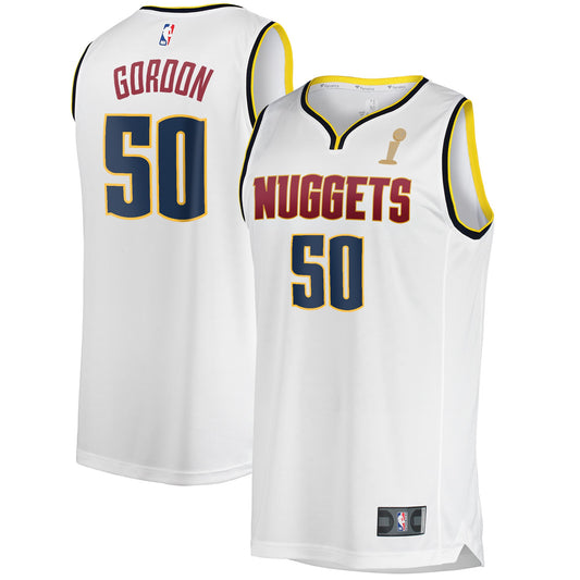 Aaron Gordon Denver Nuggets Fanatics Branded Youth White 2023 NBA Finals Champions Fast Break Player Jersey &#8211; Association Edition