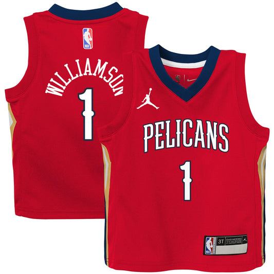 Zion Williamson New Orleans Pelicans Jordans Brand Toddler 2020/21 Jersey &#8211; Red &#8211; Statement Edition
