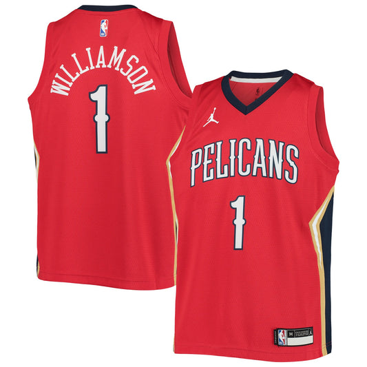 Zion Williamson New Orleans Pelicans Jordans Brand Youth 2020/21 Swingman Player Jersey &#8211; Statement Edition &#8211; Red