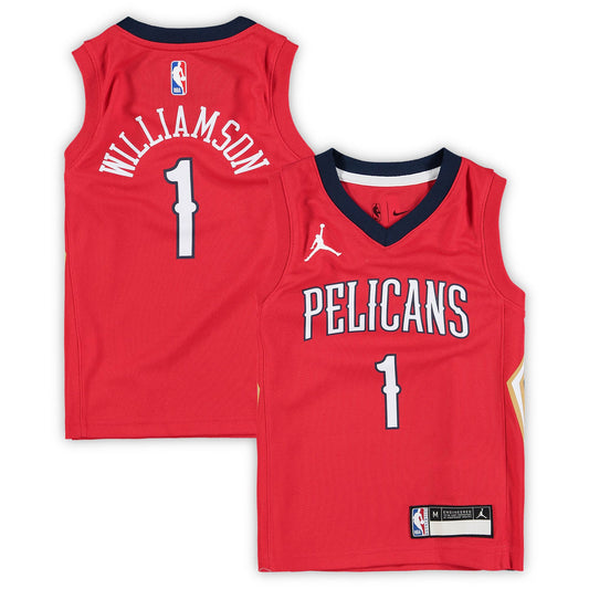 Zion Williamson New Orleans Pelicans Jordans Brand Preschool 2020/21 Fast Break Replica Jersey &#8211; Statement Edition &#8211; Red