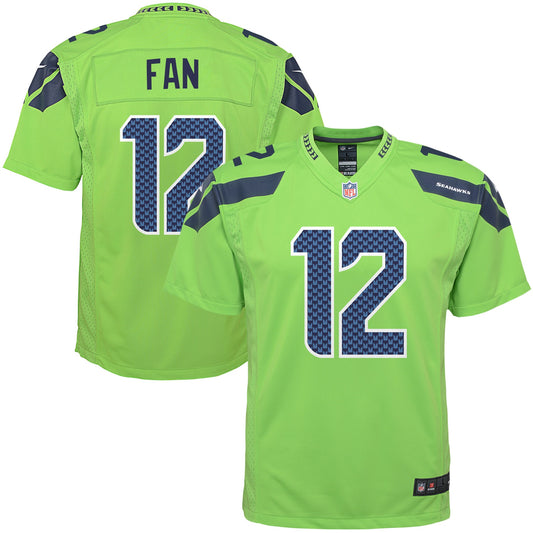 12th Fan Seattle Seahawks Nike Youth Game Jersey &#8211; Neon Green